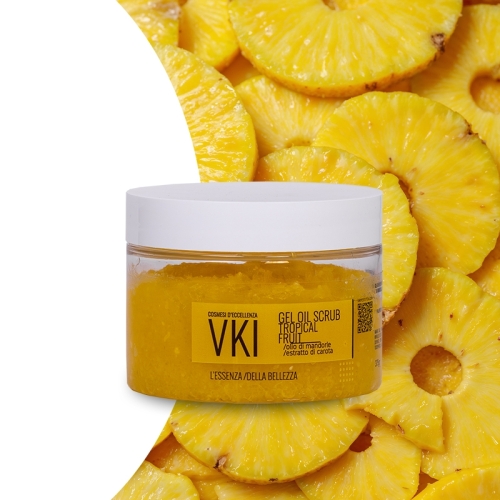 Gel Oil Scrub Tropical Fruit / olio di mandorle estratto di carota